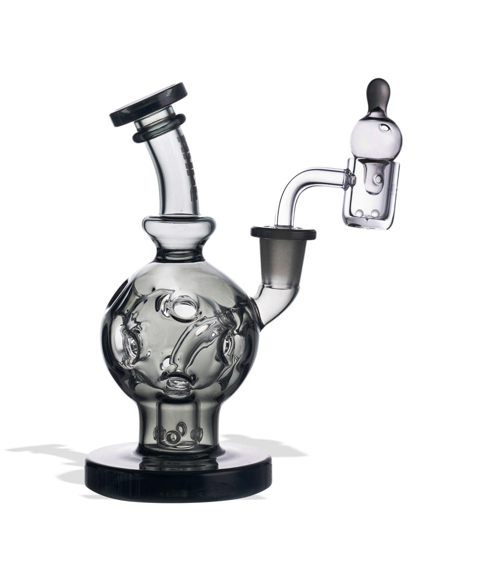 Smoke Wulf Mods Atom 14mm Dab Rig with Quartz Banger on white background