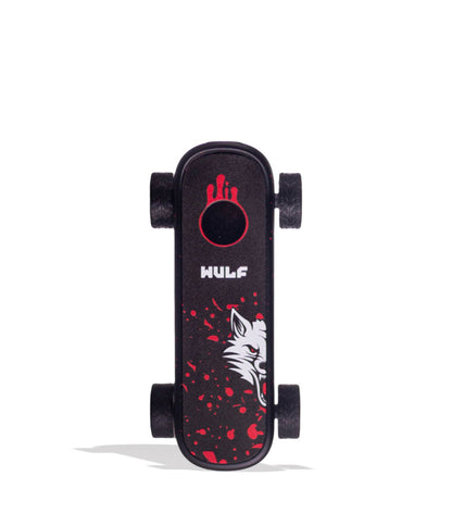 Black Red Spatter Wulf Mods Deck Skateboard Voltage Battery 9pk Front View on White Background