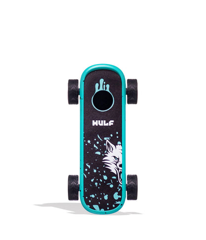 Teal Black Spatter Wulf Mods Deck Skateboard Voltage Battery 9pk Front View on White Background