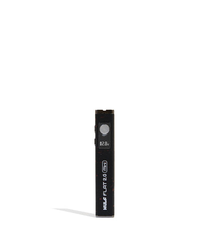 Black Red Spatter Wulf Mods Flat Mini 2.0 Variable Voltage Battery 9pk Front View on White Background
