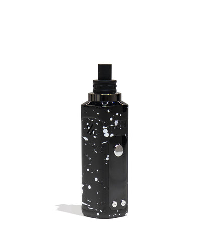 Black White Spatter Wulf Mods Nestor Portable Concentrate Vaporizer Side View on White Background