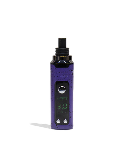 Purple Black Spatter Wulf Mods Nestor Portable Concentrate Vaporizer Front View on White Background