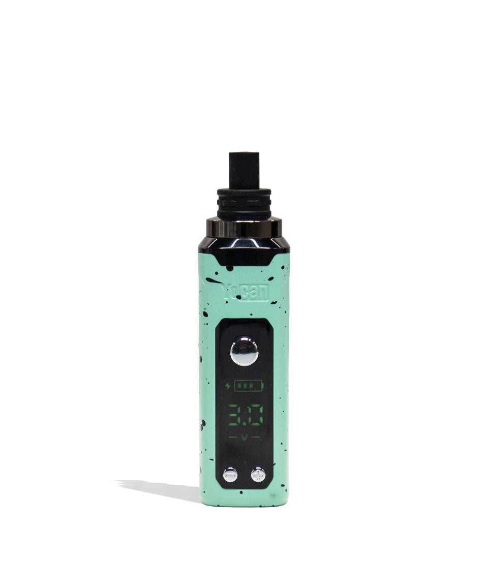Teal Black Spatter Wulf Mods Nestor Portable Concentrate Vaporizer Front View on White Background