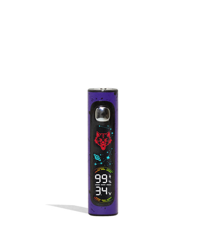 Purple Black Spatter Wulf Mods Pro Digit Variable Voltage Battery 15pk Front View on White Background