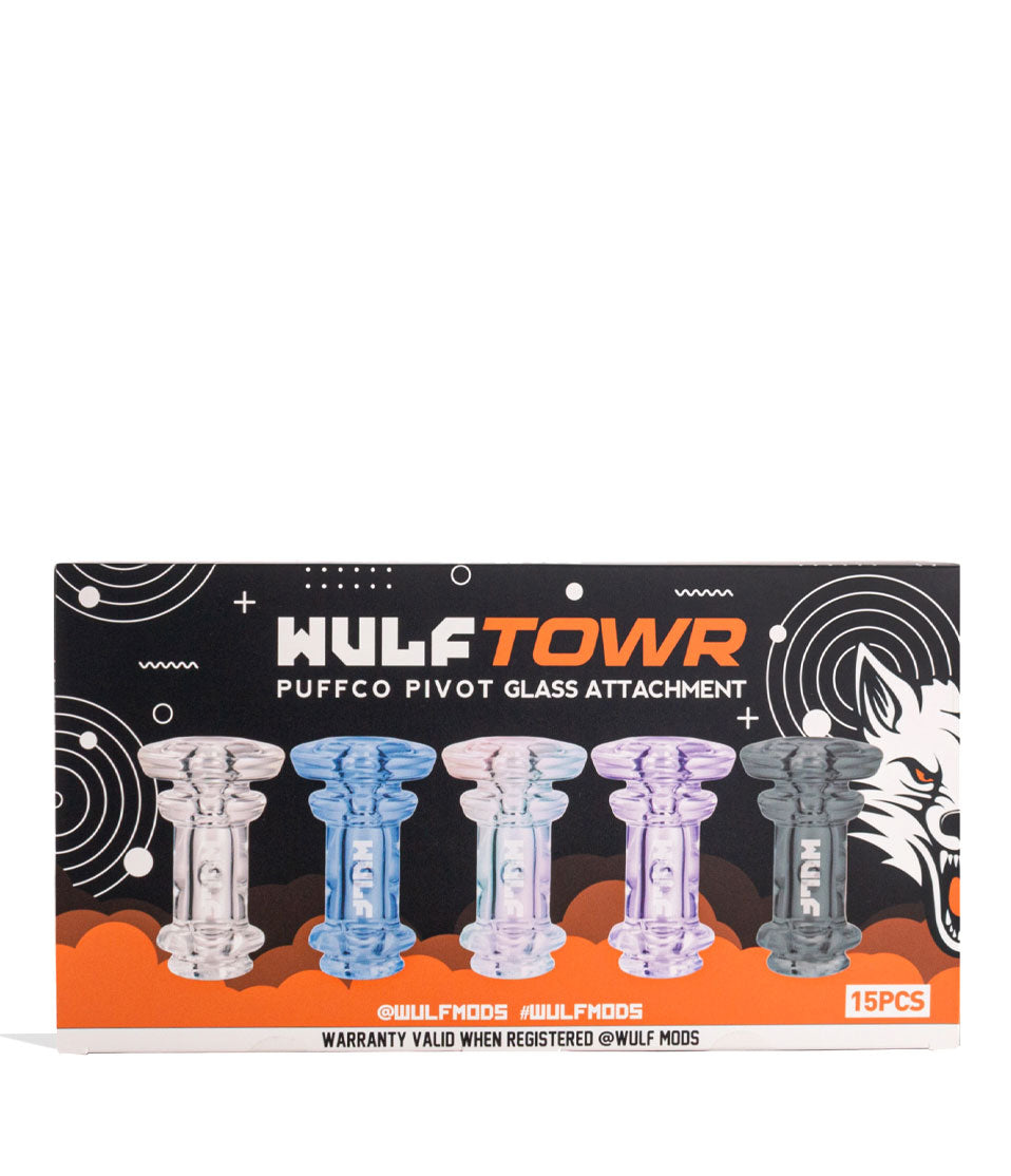 Wulf Mods Towr Puffco Pivot Top 15pk Front View on White Background