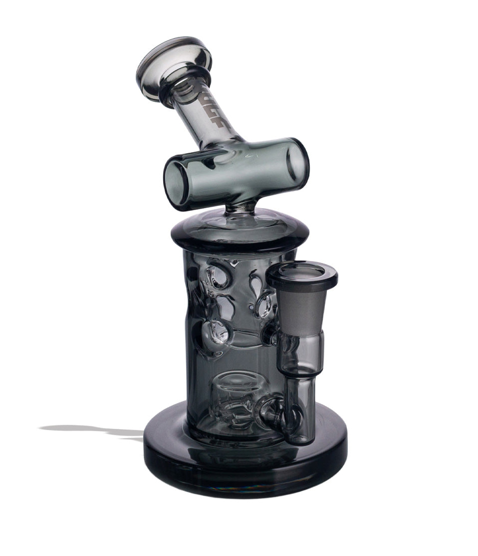 Smoke Wulf Mods Tyde 14mm Dab Rig with Quartz Banger side view on white background