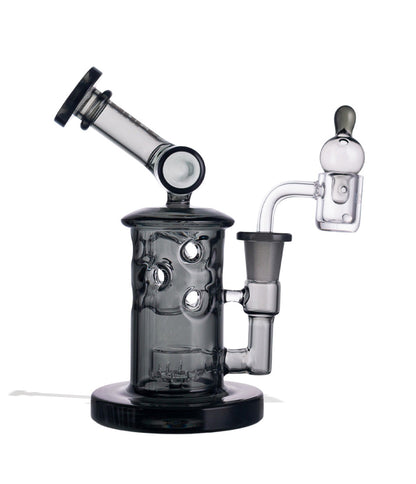 Smoke Wulf Mods Tyde 14mm Dab Rig with Quartz Banger on white background