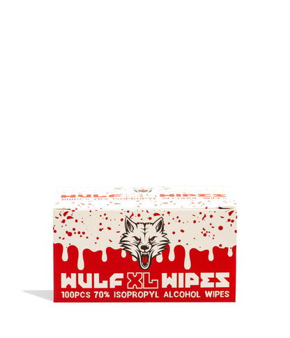 Wulf Mods Wipes Alcohol Cleaning Wipe 100pk Packaging Front View on White Background