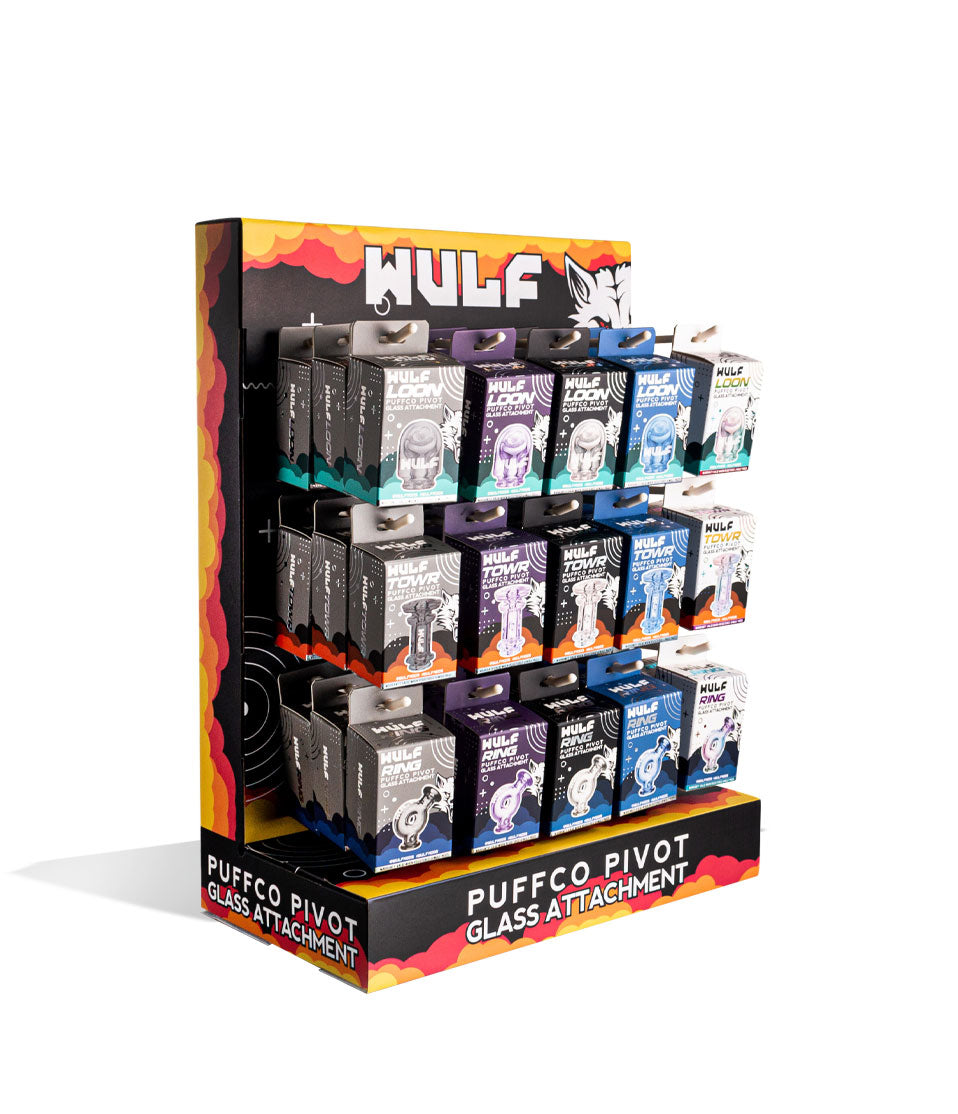 Wulf Mods Pivot Tops 45pc Countertop Display side view on white background