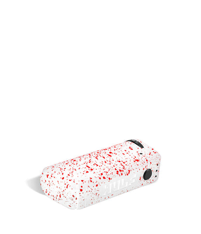 White Red Spatter bottom view Wulf Mods UNI Adjustable Cartridge Vaporizer on white studio background