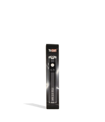 Black Yocan Ari Plus 2.0 Variable Voltage Battery 15pk Packaging Front VIew on White Background