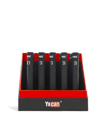 Black Yocan ARI SLIM 350mah Cartridge Battery 20pk on white background