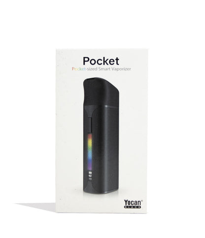 Black Yocan Black Pocket Concentrate Vaporizer Packaging Front View on White Background